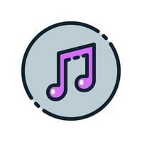 Design Illustration graphic of Musical note icon with colored line style. Suitable for UI, mobile design, web design, etc. vector
