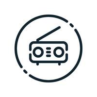 Design Illustration graphic of radio icon with line style. Suitable for UI, mobile design, web design, etc. vector