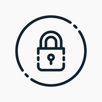Design Illustration graphic of padlock icon with line style. Suitable for UI, mobile design, web design, etc. vector