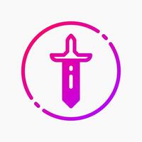 Design Illustration graphic of sword icon with gradient style. Suitable for UI, mobile design, web design, etc. vector