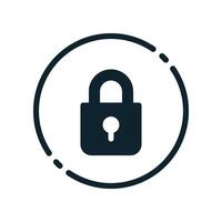 Design Illustration graphic of padlock icon with glyph style. Suitable for UI, mobile design, web design, etc. vector