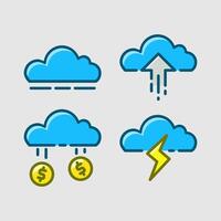 Design Illustration graphic of cloud icon with colored line style. Suitable for UI, mobile design, web design, etc. vector