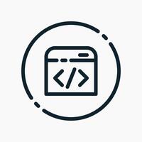 Design Illustration graphic of website code icon with line style. Suitable for UI, mobile design, web design, etc. vector