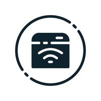 Design Illustration graphic of wifi website icon with glyph style. Suitable for UI, mobile design, web design, etc. vector