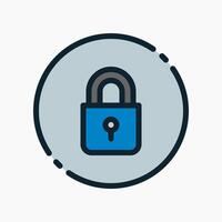 Design Illustration graphic of padlock icon with colored line style. Suitable for UI, mobile design, web design, etc. vector