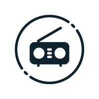 Design Illustration graphic of radio icon with glyph style. Suitable for UI, mobile design, web design, etc. vector