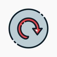 Design Illustration graphic of restart icon with colored line style. Suitable for UI, mobile design, web design, etc. vector