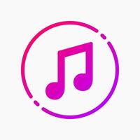 Design Illustration graphic of Musical note icon with gradient style. Suitable for UI, mobile design, web design, etc. vector