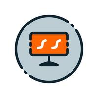 Design Illustration graphic of monitor icon with colored line style. Suitable for UI, mobile design, web design, etc. vector