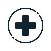 Design Illustration graphic of health mark icon with glyph style. Suitable for UI, mobile design, web design, etc. vector