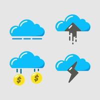 Design Illustration graphic of cloud icon with flat style. Suitable for UI, mobile design, web design, etc. vector