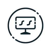 Design Illustration graphic of monitor icon with line style. Suitable for UI, mobile design, web design, etc. vector