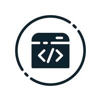 Design Illustration graphic of website code icon with glyph style. Suitable for UI, mobile design, web design, etc. vector