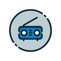 Design Illustration graphic of radio icon with colored line style. Suitable for UI, mobile design, web design, etc. vector