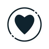 Design Illustration graphic of love mark icon with glyph style. Suitable for UI, mobile design, web design, etc. vector