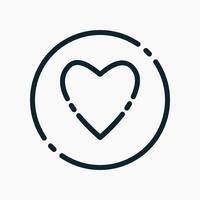 Design Illustration graphic of love mark icon with line style. Suitable for UI, mobile design, web design, etc. vector