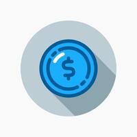 Design Illustration graphic of coin icon with flat style. Suitable for UI, mobile design, web design, etc. vector