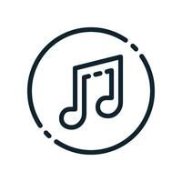 Design Illustration graphic of Musical note icon with line style. Suitable for UI, mobile design, web design, etc. vector