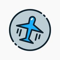 Design Illustration graphic of airplane mode icon with colored line style. Suitable for UI, mobile design, web design, etc. vector