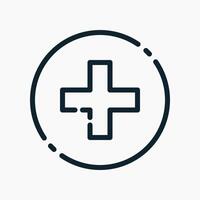 Design Illustration graphic of health mark icon with line style. Suitable for UI, mobile design, web design, etc. vector