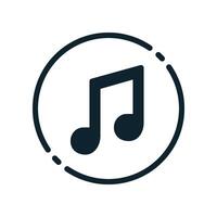 Design Illustration graphic of Musical note icon with glyph style. Suitable for UI, mobile design, web design, etc. vector