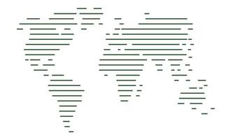 The world drawn with thin lines. World map isolated on light background. Flat Earth, world map template. vector