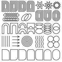 Set of thin line geometric shapes ilustration with geometric elements. vector