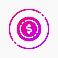 Design Illustration graphic of coin icon with gradient style. Suitable for UI, mobile design, web design, etc. vector
