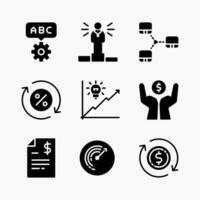 Design Illustration graphic of management business set icon with glyph style. Suitable for UI, mobile design, web design, etc. vector