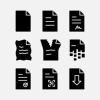 Design Illustration graphic of paper icon with glyph style. Suitable for UI, mobile design, web design, etc. vector