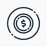 Design Illustration graphic of coin icon with line style. Suitable for UI, mobile design, web design, etc. vector