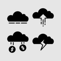 Design Illustration graphic of cloud icon with glyph style. Suitable for UI, mobile design, web design, etc. vector