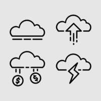Design Illustration graphic of cloud icon with line style. Suitable for UI, mobile design, web design, etc. vector