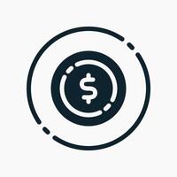 Design Illustration graphic of coin icon with glyph style. Suitable for UI, mobile design, web design, etc. vector