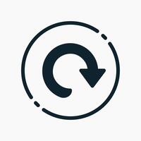Design Illustration graphic of restart icon with glyph style. Suitable for UI, mobile design, web design, etc. vector