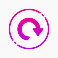 Design Illustration graphic of restart icon with gradient style. Suitable for UI, mobile design, web design, etc. vector