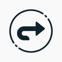 Design Illustration graphic of turn around icon with glyph style. Suitable for UI, mobile design, web design, etc. vector