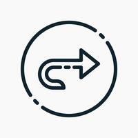 Design Illustration graphic of turn around icon with line style. Suitable for UI, mobile design, web design, etc. vector