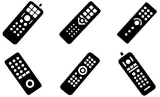 Various Black TV Remote Control Icons design vector