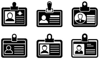 Simple Black and White ID Badge Icon vector