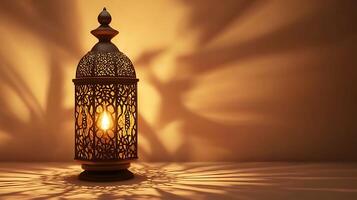 A lamp with a decorative pattern on it photo