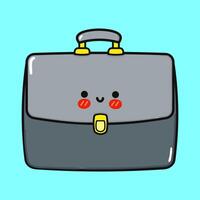 Smiling Briefcase Cartoon. Happy Office Bag Character Illustration vector