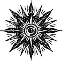 Sunburst symbol illustration in vintage style vector