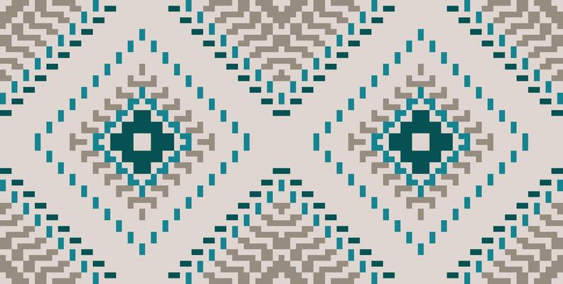 Pixel Art Abstract Traditional Pattern Designfolk Embroidery, Aztec Geometric Ornament Print. Design for Carpet, Wallpaper, Clothing, Wrapping, Fabric