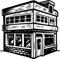 Store building illustration in vintage style vector