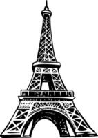 Eiffel tower illustration in vintage style vector