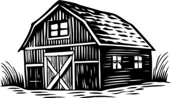 A vintage style illustration of rustic barn vector