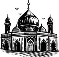 A vintage style illustration of religious mosque vector