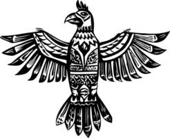 A vintage style illustration of native thunderbird vector