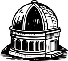 A vintage style illustration of an observatory vector